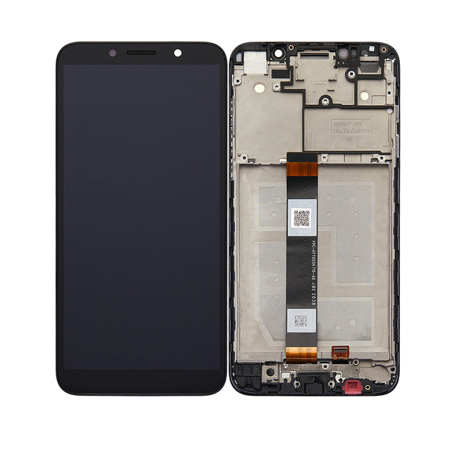 For Motorola E6 Play | LCD Assembly with Frame | Black(Refurbished)