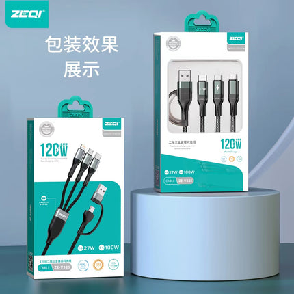 ZE-V325 Fast Charging Cabl 6A 120W / PD 27W / C to C 100W /Type C 100W High-density woven material(SKU:1497225)