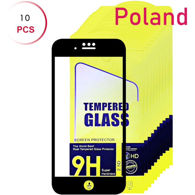 For iPhone 6/6S/7/8/SE2|Tempered glass|Black(9D full cover)/10pcs***PL Warehouse***