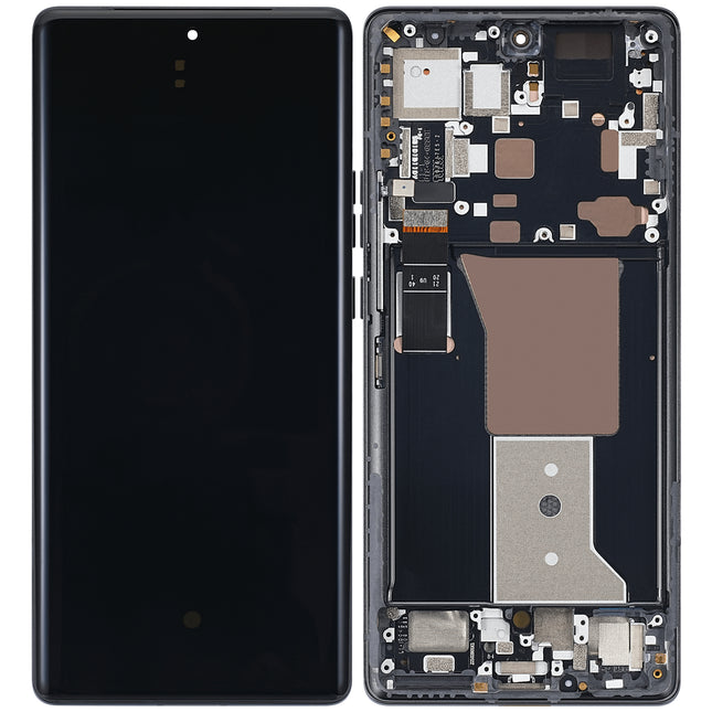 For Motorola Edge 40 Pro | LCD Assembly With Frame | Black (Premium OEM)
