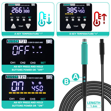 SUGON T21 Soldering Station With Original Soldering Iron Tip 210 Handle Control Temperature Welding Rework Station***DE Warehouse***(SKU:1507381)