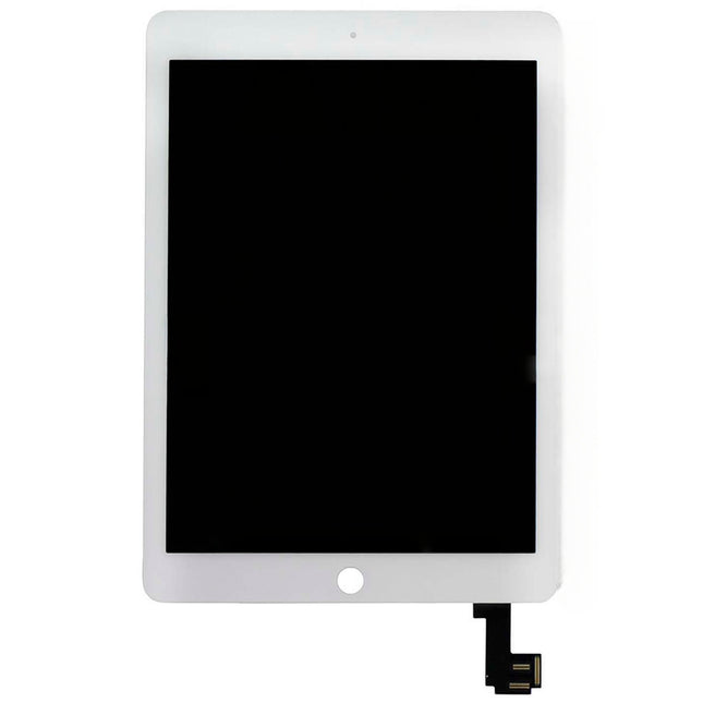 For iPad Air 2 (A1566 A1567) LCD Assembly with touch panel with sticker / with sleep wake sensor flex cable / White (Refurbished)(SKU:1113499)