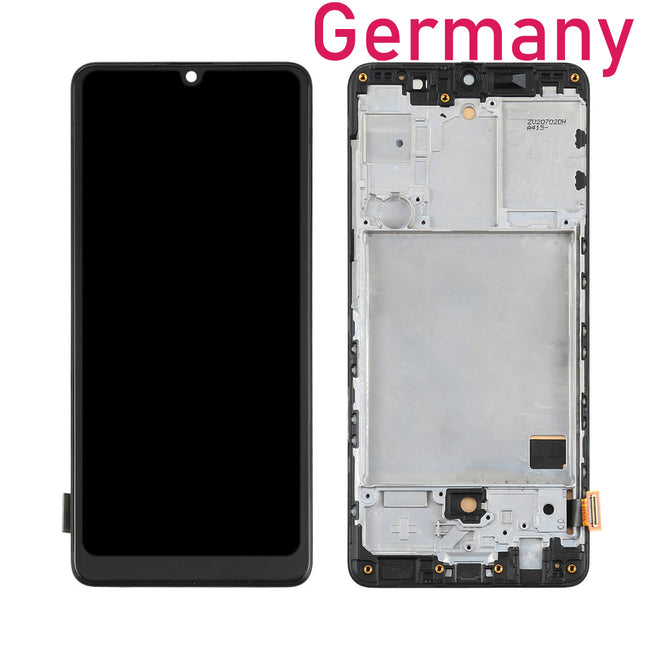 For Samsung Galaxy A41 / A415F LCD Assembly OLED With Frame / Original display window | Black (Aftermarket Plus)***DE Warehouse***