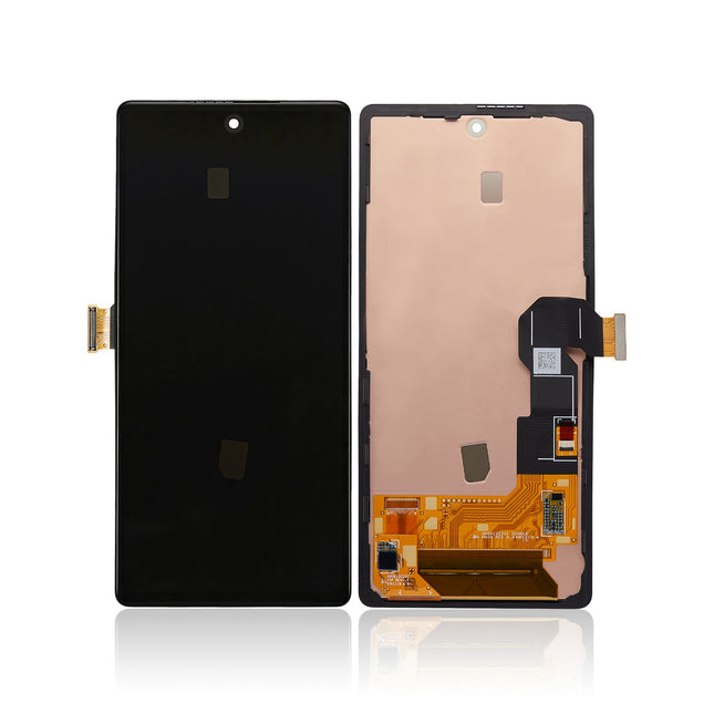 For Google Pixel 6A / OLED assembly With frame / black  (Refurbished)(SKU:1506243)