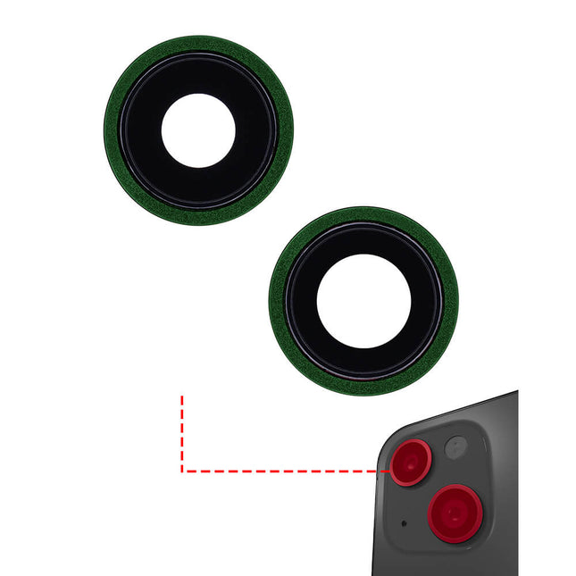 For iPhone 13 Mini | Lens for back cover/Big Camera Hole/No Logo | Green(Aftermarket Plus)