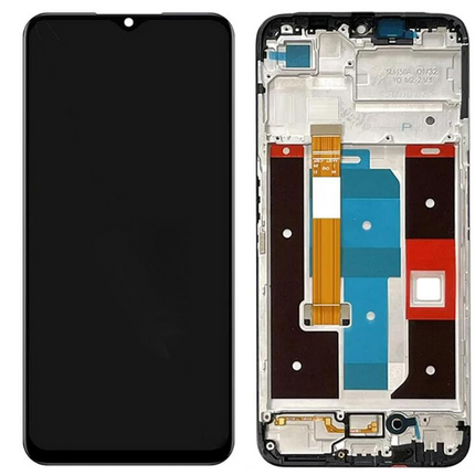 For Realme Narzo 50A Prime | LCD Assembly With Frame | Black(Refurbished)