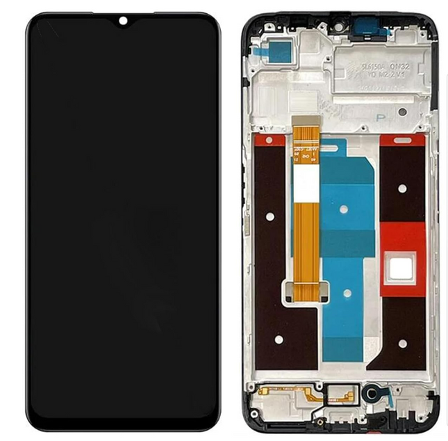 For Realme Narzo 50A Prime | LCD Assembly With Frame | Black(Refurbished)