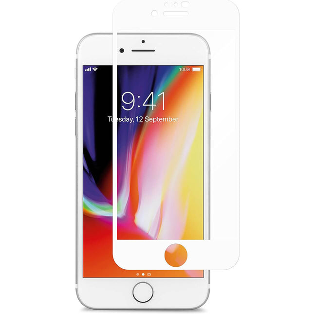 For iPhone 7|Tempered glass|White(9D full cover)