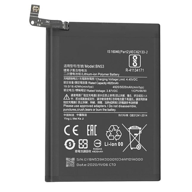 For Xiaomi Redmi Note 9 Pro Max / Note 10 Pro 4G Battery | BN53 (Premium OEM)