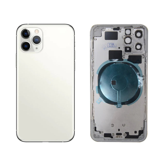 For iPhone 11 Pro | Back Cover Assembly with small parts(No Logo) | White(Aftermarket Plus)