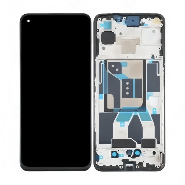 For Realme GT 5G / OLED assembly With frame / black  (Refurbished)(SKU:1555329)