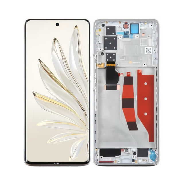 For Honor 70 Pro 5G OLED assembly With Frame Silver Premium OEM (SKU:1563006)