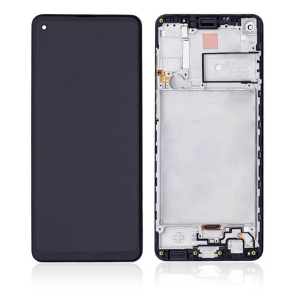 For Samsung Galaxy A21s/A217F | LCD Assembly with Frame With Power Flex Cable | Black(Refurbished)