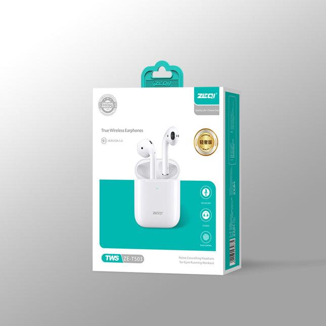 Zeqi ZE-T503 for Apple bluetooth earphone|Charging compartment battery 200 mAh, earphone 30 mAh