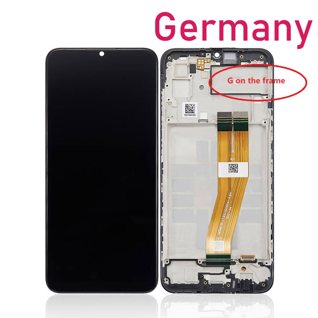 For Samsung Galaxy A03 / A035F / A035M LCD Assembly With Frame / Small Glass Version 162.22mm) / "G" on the frame | Black (Refurbished)***DE Warehouse***