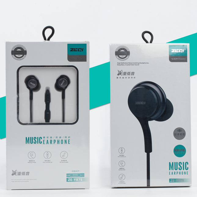 Zeqi ZE-Y87 Handsfree(semi-in-ear)|3.5mm|Black