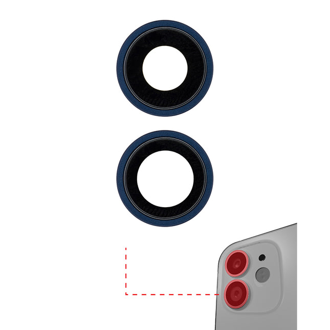 For iPhone 12 Mini | Camera Lens With Frame/Sticker | Blue(Premium OEM)