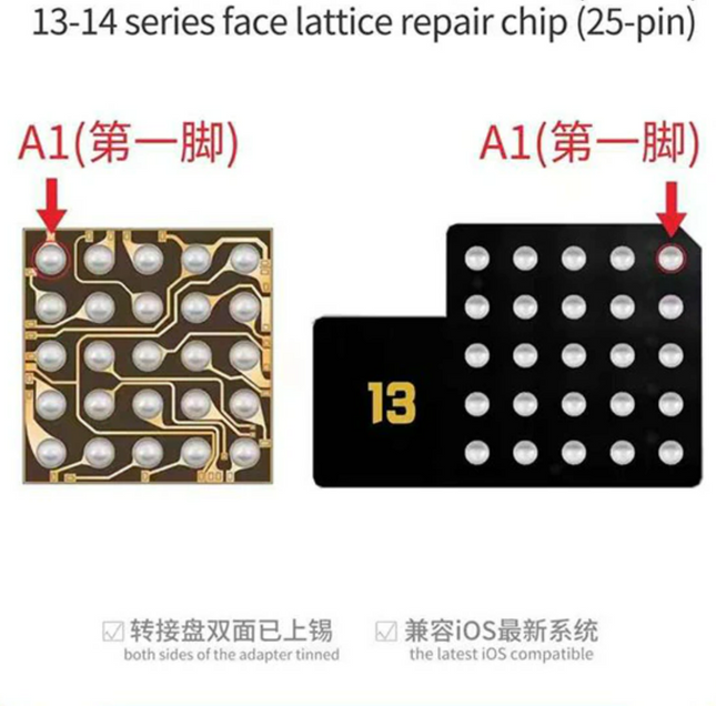 MIJING ZH01 face lattice repair chip ( 25 pin )  for iPhone 13-14