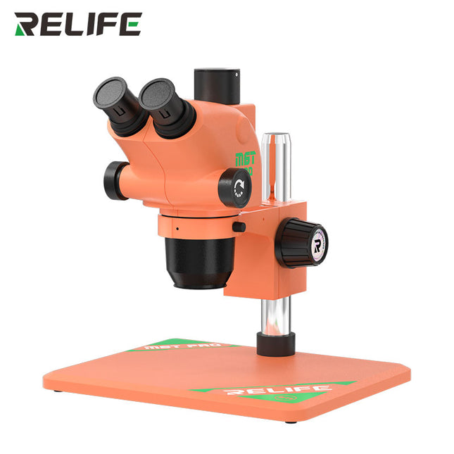 RELIFE RL-M6T Pro-B11 Trinocular HD stereo microscope 6.5 - 65x continuous zoom orange