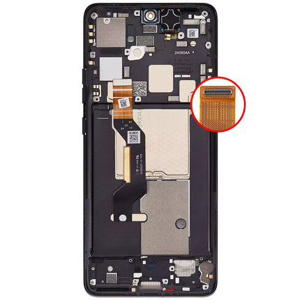 For Motorola Edge 50 pro OLED assembly With Frame Black Premium OEM (SKU:1563099)