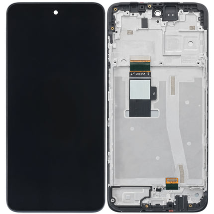 For Motorola G53 LCD Assembly With Frame | Black(Refurbished)