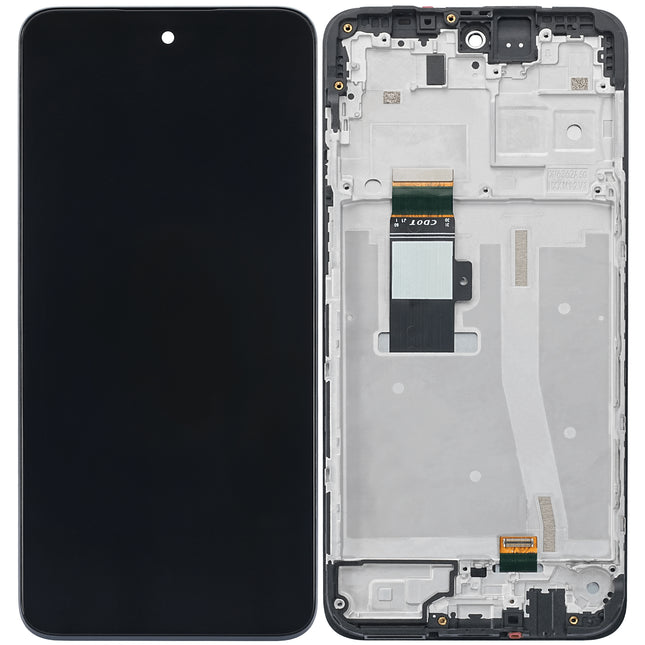 For Motorola G53 LCD Assembly With Frame | Black(Refurbished)
