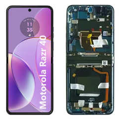 For Motorola Razr 40 LCD Assembly With Frame | Black (Premium OEM)
