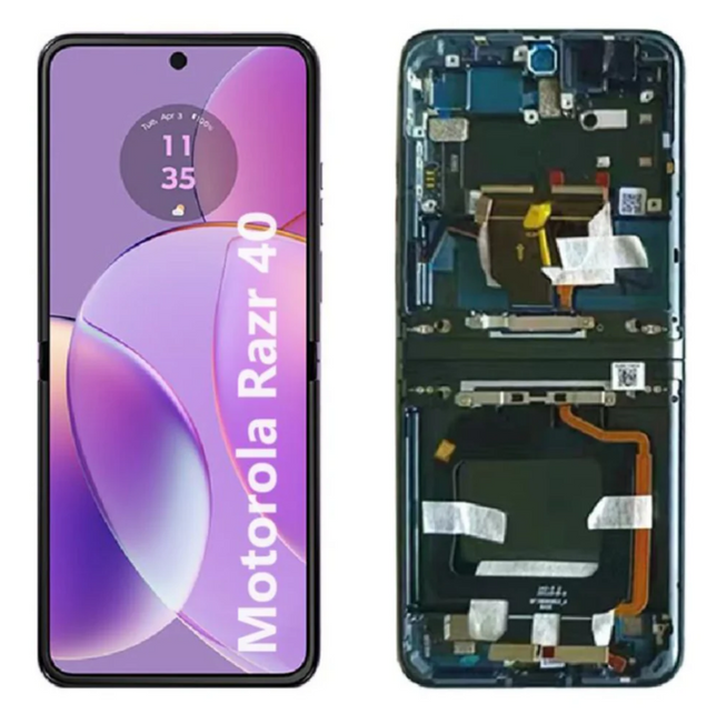 For Motorola Razr 40 LCD Assembly With Frame | Black (Premium OEM)