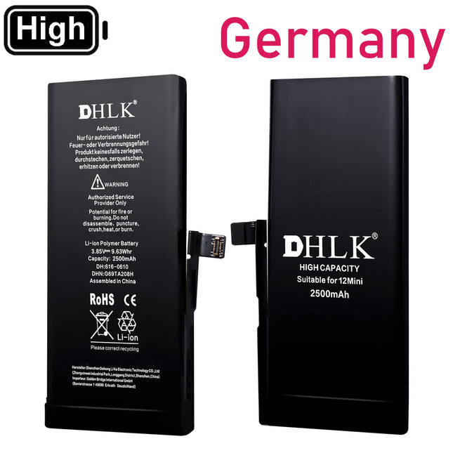 DHLK for iPhone 12 mini | Battery with sticker High Capacity 2520 mAh ***DE warehouse***