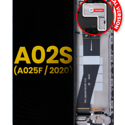 For Samsung Galaxy A02s/A025F/A01F LCD Assembly with Frame (Small Glass Version)159mm Black(Refurbished)(SKU:1479651)