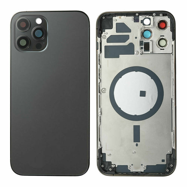 For iPhone 12 Pro max | Back Cover Assembly with small parts(No Logo) | Black(Aftermarket Plus)