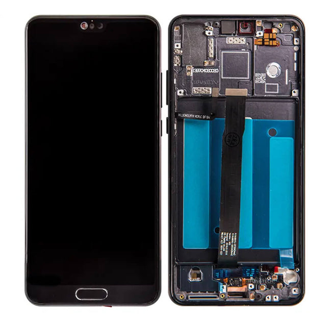 For Huawei P20 | LCD Assembly With Frame/Finger Print Function | Black(Refurbished)