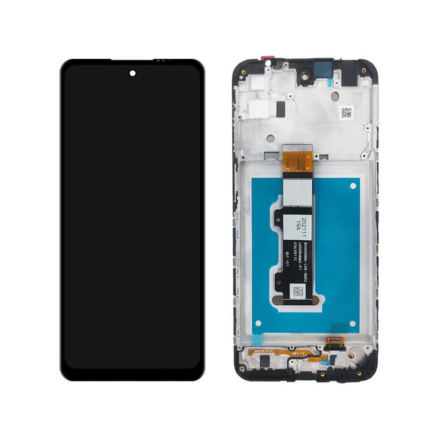 For Motorola E32 LCD Assembly With Frame | Black(Refurbished)