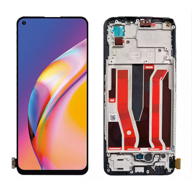 For OPPO Reno5 Z OLED Assembly With Frame Black (Aftermarket Plus)(SKU:1529024)