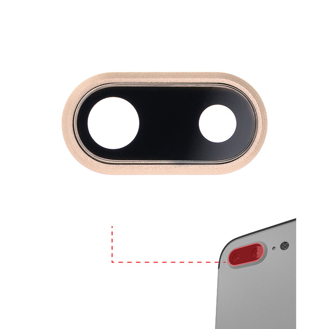 For iPhone 8 Plus | Camera Lens With Frame/Sticker | Gold(Premium OEM)