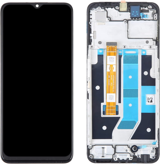For OPPO A58 4G LCD Assembly With Frame | Black (Refurbished)