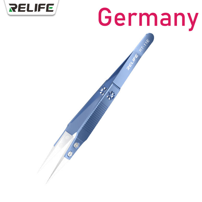 Relife RT-11E Anti-Static Resistant Ceramic Precision TWEEZER***DE Warehouse***