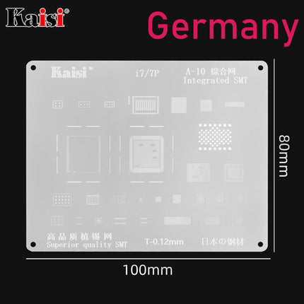Kaisi 0.12mm BGA Reballing Stencil Solder Template for iPhone IC CPU (A-10) | 7/7P***DE Warehouse***