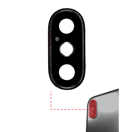 For iPhone Xs | Camera Lens With Frame/Sticker | Black(Premium OEM)