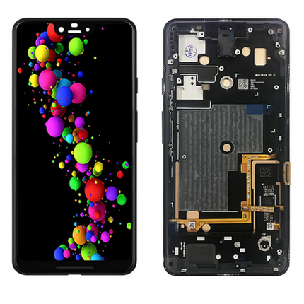 For Google Pixel 3 XL|LCD Assembly With Frame/Grip feeling|Black(Refurbished)