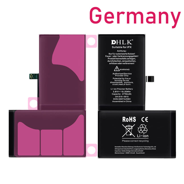 DHLK for iPhone X | Battery with sticker Standard Capacity 2716mAh ***DE warehouse***