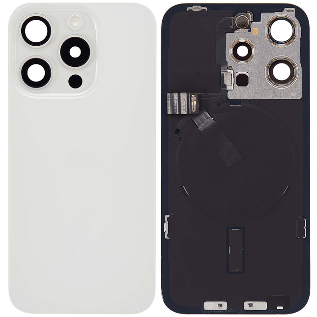 For iPhone 15 Pro Lens for back cover With bracket and back camera lens / Magnetic | White (Aftermarket Plus)