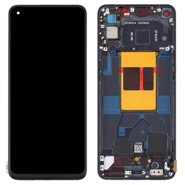 For OPPO Reno6 5G / OLED Assembly With frame / black  (Aftermarket Plus)(SKU:1555700)