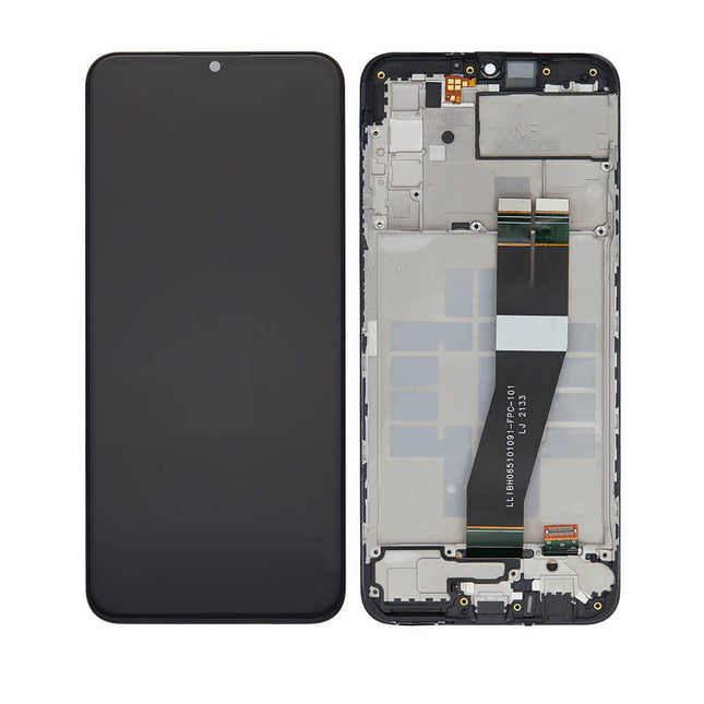 For Samsung A03S | LCD Assembly with Frame (Big Glass Version) | Black(Refurbished)