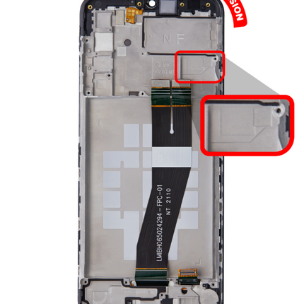 For Samsung Galaxy A02s/A025F / M02S LCD Assembly With Frame (Big Glass Version)163mm| Black(Refurbished)(SKU:1477979)