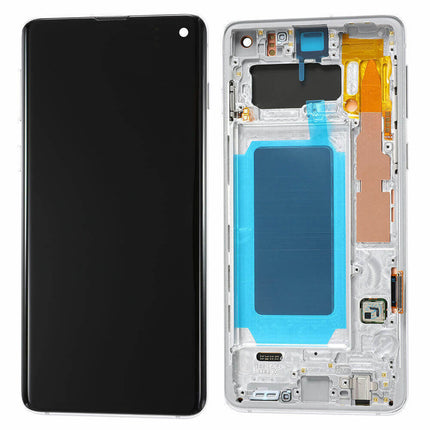 For Samsung Galaxy S10/G973 | LCD Assembly With Frame | Silver(Refurbished)