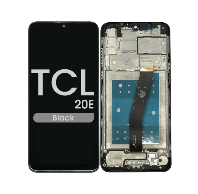 For TCL 20E | LCD Assembly with Frame | Black (Refurbished)
