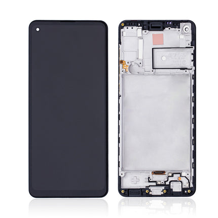 For Samsung Galaxy A21s/A217F | LCD Assembly With Frame / With Power Flex | Black(Premium OEM)