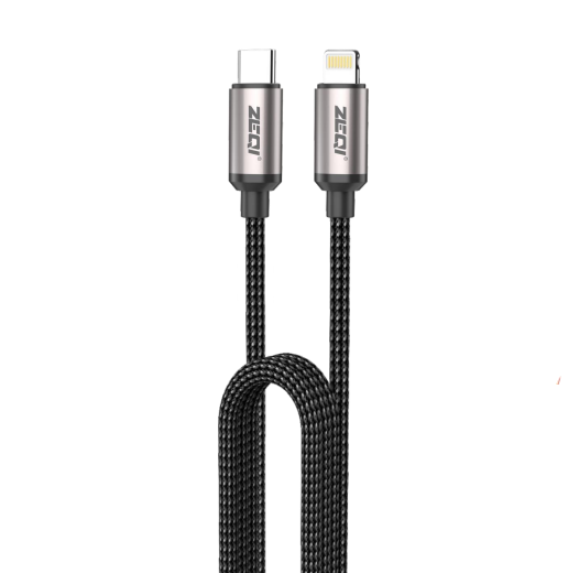 zeqi ZE-V362 120W Metal Braided Fast Charge Cable / Type C to Lighting