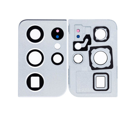 For Samsung Galaxy S21 Ultra 5G/G998 Camera Lens With Frame/Sticker Silver(Premium OEM)(SKU:1479927)